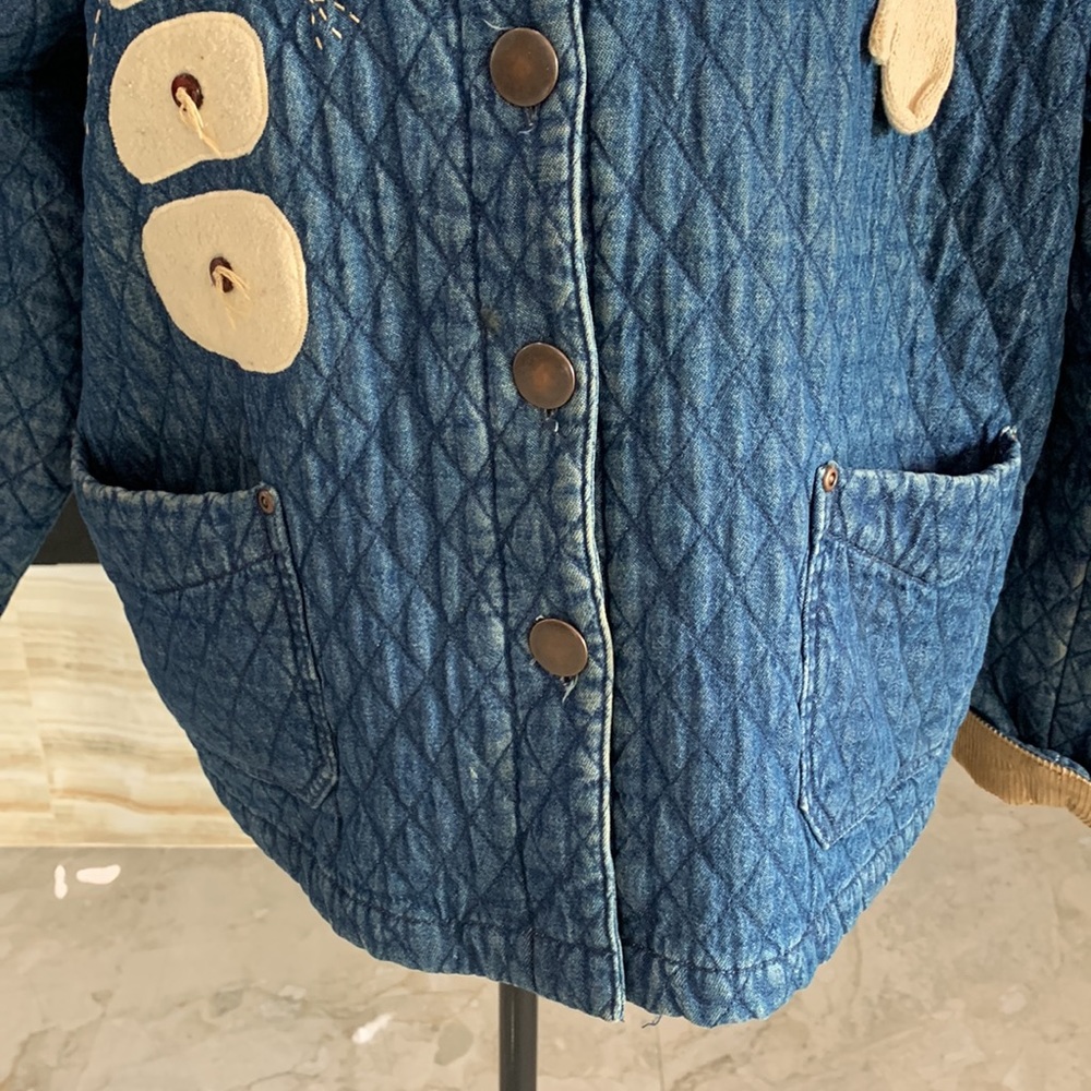 HAIKS Faux Denim With Corduroy Quilted Winter Holiday Jacket. Size XL - Picture 3 of 12